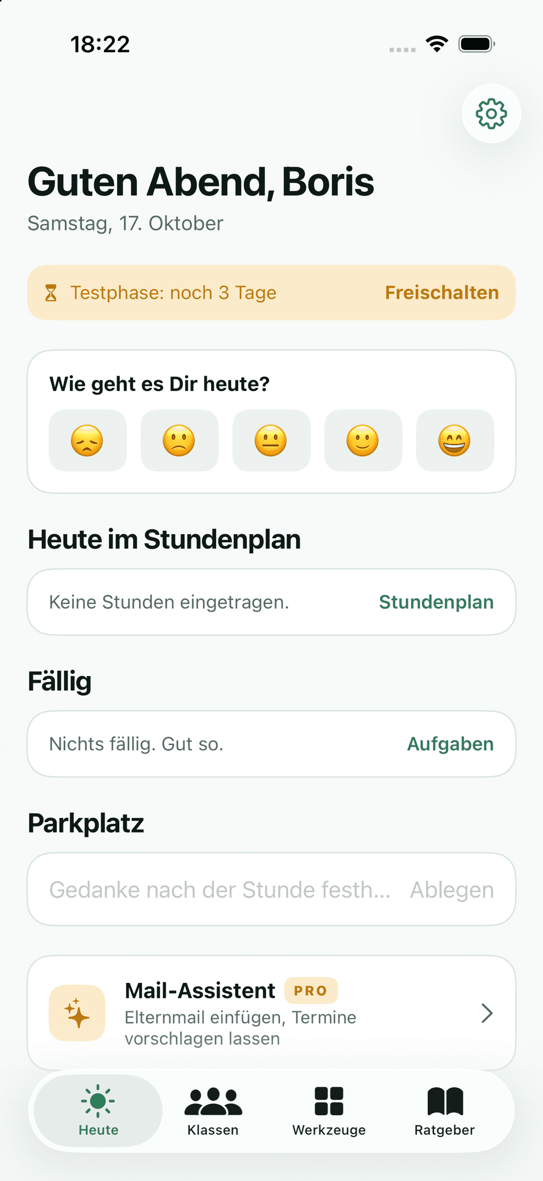 Dein Schultag im Überblick