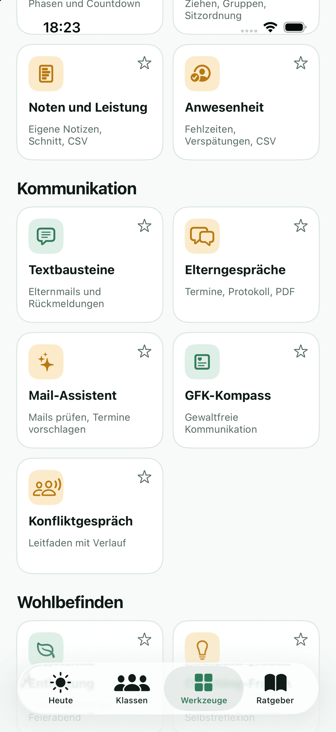Alle Werkzeuge griffbereit